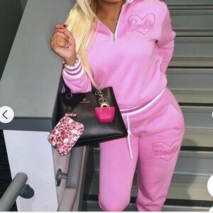 New BARBIE Sweatpants 2 piece Set Tracksuit Jogger pants sweatshirt
